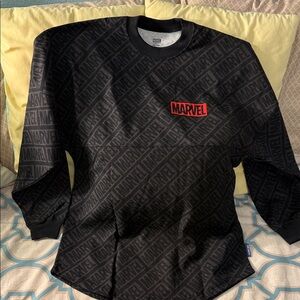 Marvel Black Long Sleeve Tee with Red Logo